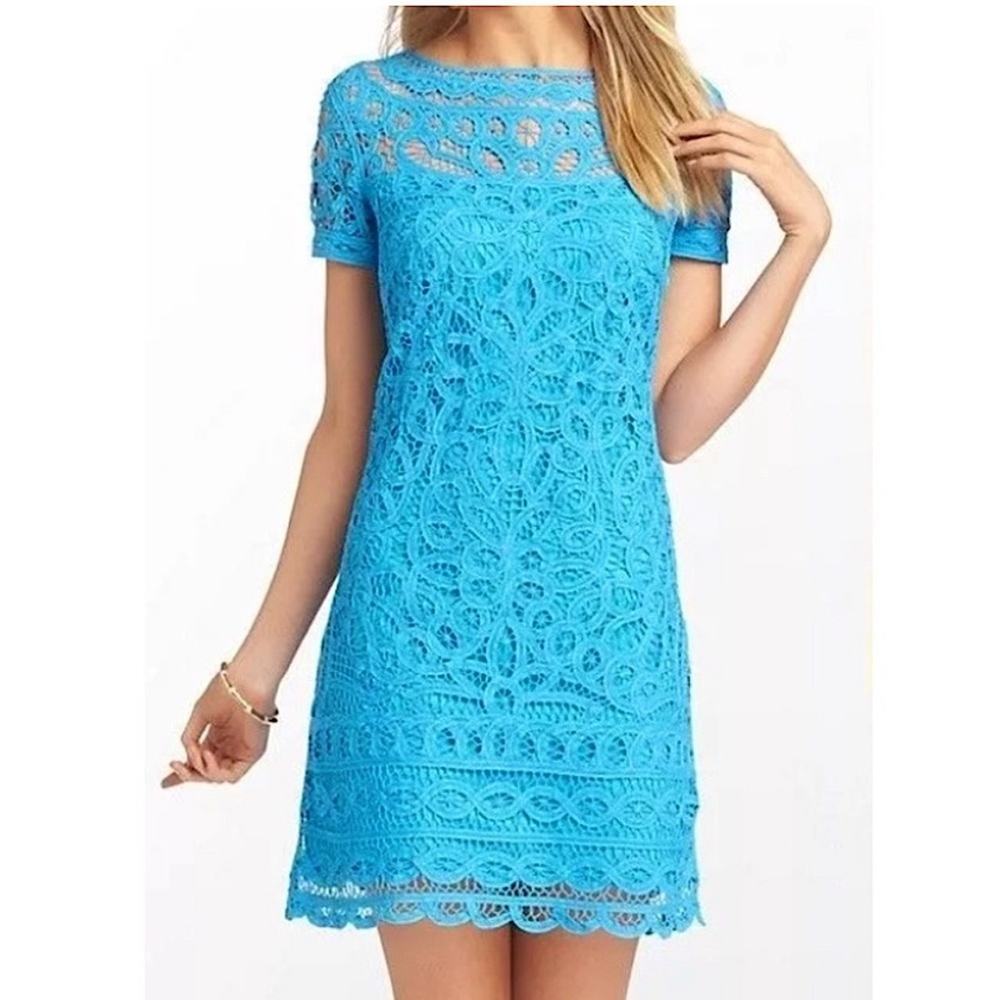 Lilly Pulitzer Mariekate Dress in Flutter Blue (Medium)